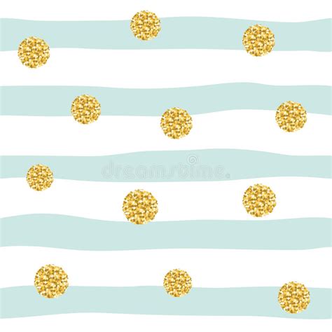 Seamless Pattern With Glitter Confetti Polka Dot On Striped Background Stock Vector