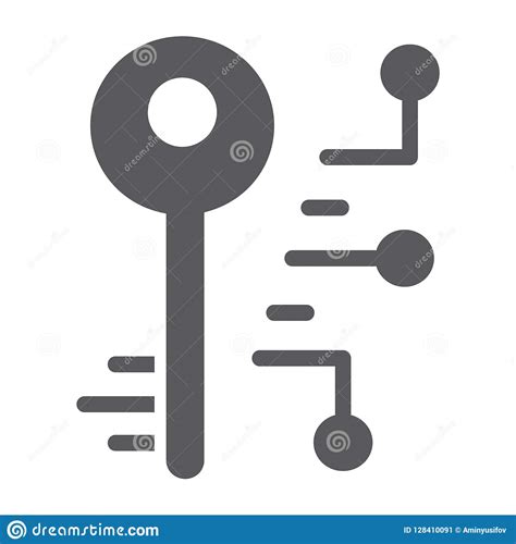 Digital Key Glyph Icon Security And Safety Key Sign Vector Graphics