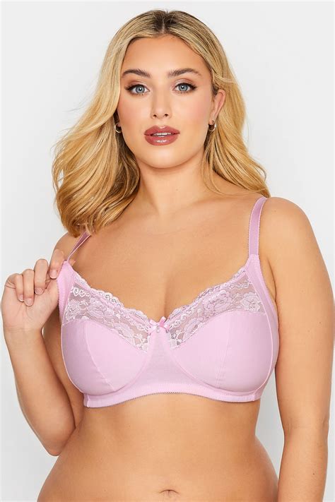 Plus Size Yours 2 Pack Pink And White Non Padded Non Wired Full Cup Bras