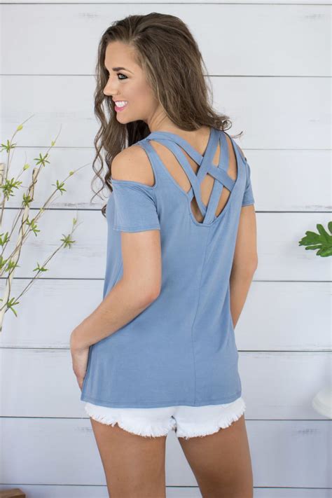 This Super Cute Cold Shoulder Top Is A Fun Selection To Add To Your Wardrobe The Indigo Color
