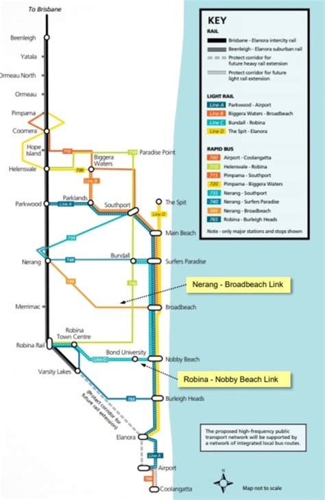 Gold Coast City Council Rapid Bus Transit System Maps Of Favoured East