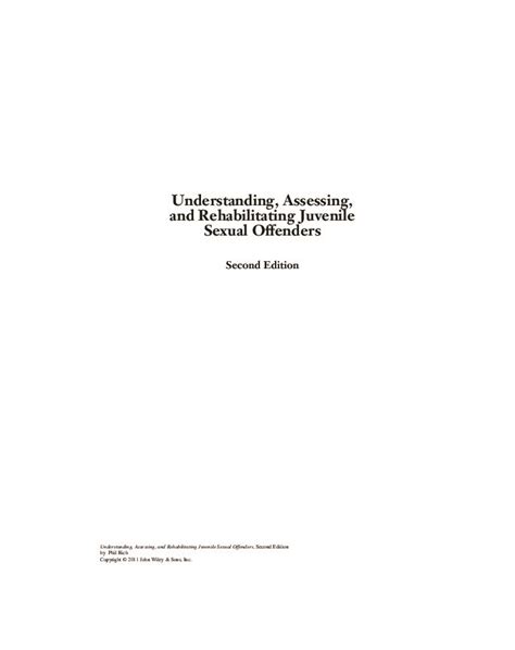Understanding Assessing And Rehabilitating Juvenile Sexual Offenders Second Edition [pdf