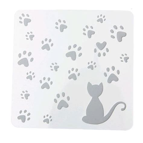 Reusable Stencil Cat And Paw Prints 1pc
