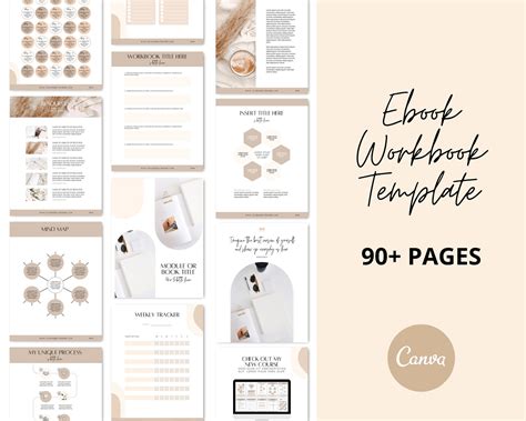 Editable Workbook And Ebook Template Neutral Nude Canva Etsy