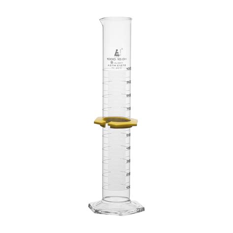 Glass Graduated Cylinder 1000ml Class B Hexagonal Base White