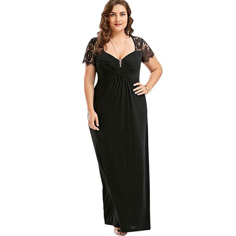 Buy Wipalo Sexy Hollow Out Plus Size Lace Dress Women