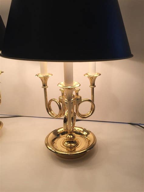 Classic 3 Arm Brass French Horn Style Table Lamp By Baldwin At 1stdibs
