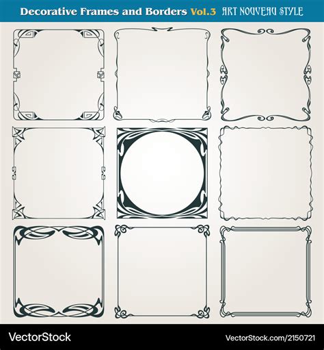 Borders And Frames Art Nouveau Style Royalty Free Vector