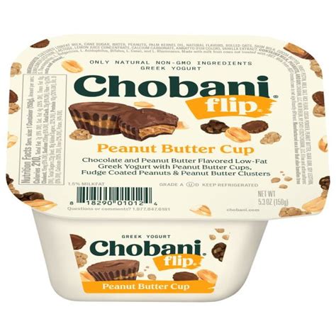 Chobani Flip Low Fat Greek Yogurt Peanut Butter Cup 53 Oz Walmart