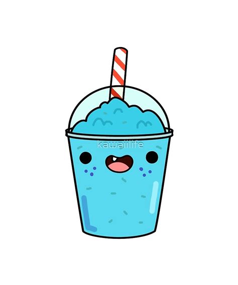 Kawaii Blue Slushy By Kawaiilife Redbubble Dibujos Kawaii