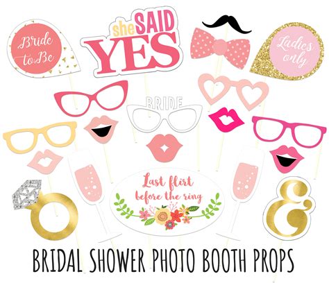 free printable bridal shower photo booth props printable templates