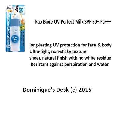 Biore uv perfect milk spf 50+ pa++++ contains 21 ingredients. Choosing the Right Sun Protection- Part 2 |Dominique's Desk