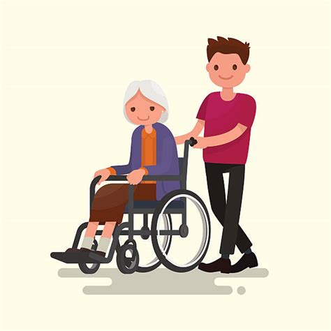 620 Pushing Wheelchair Stock Illustrations Royalty Free Vector Graphics And Clip Art Istock