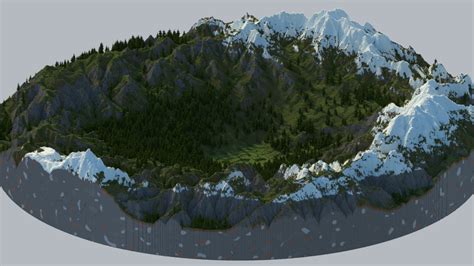 1k Diameter Mountain Arena Minecraft Map