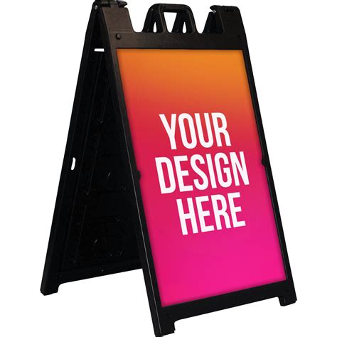 office products signicade a frame 24 7 24x45 double sided sidewalk sign w black acrylic panels