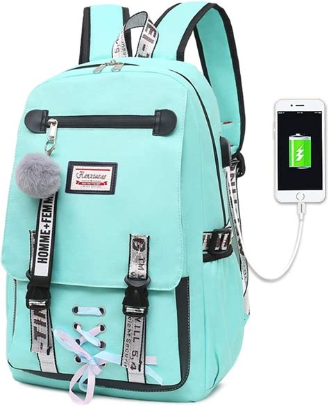 hanxiucao teens school backpack for women 20 35l college girls bookbag usb charging and