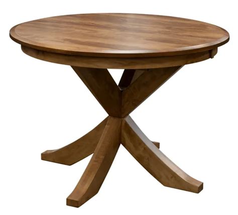 Amish Round Transitional Single Pedestal Dining Table X Base Solid Wood 48 54 2 126 88 Picclick