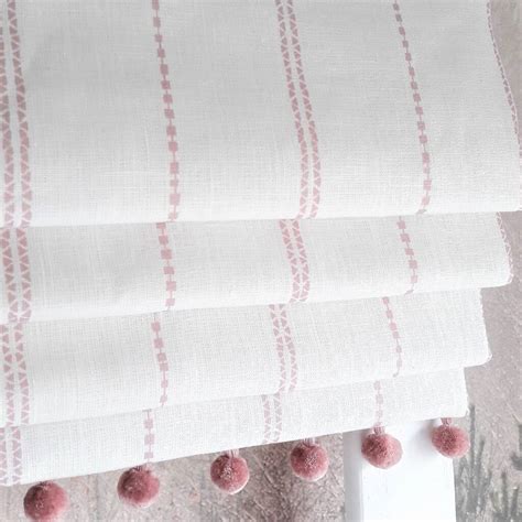 Pink Stripe Linen Blackout Roman Blind By The Nursery Blind Company