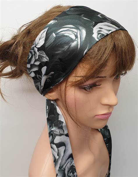 Women Satin Head Scarf Tie Back Hair Scarf Silky Bandanna Etsy