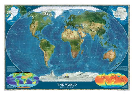World Satellite Map By National Geographic Shop Mapworld
