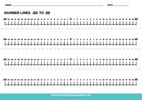 Number Line Printable Negative And Positive