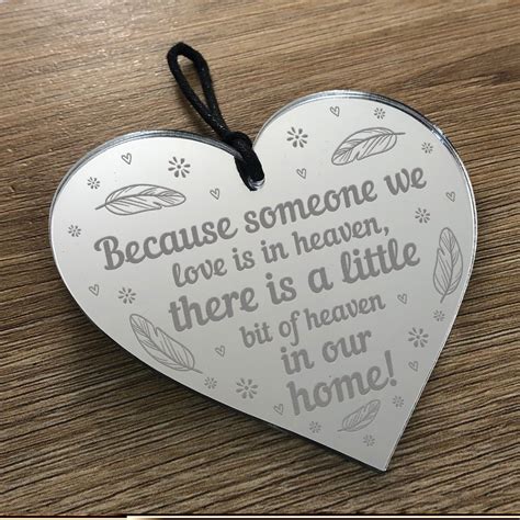 Handmade Heart Plaque Memorial T To Remember Lost Loved Ones
