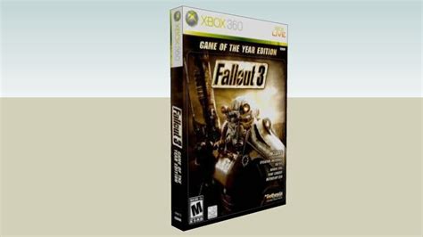 Fallout 3 Game Of The Year Edition Xbox 360 Game Case 3d Warehouse