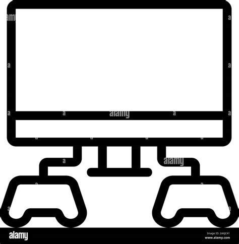 Monitor Gamer Icon Vector Isolated Contour Symbol Illustration Stock