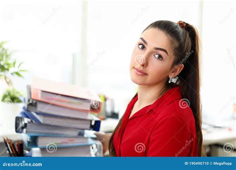 Overworked Woman At Workplace Stock Photo Image Of Achievement
