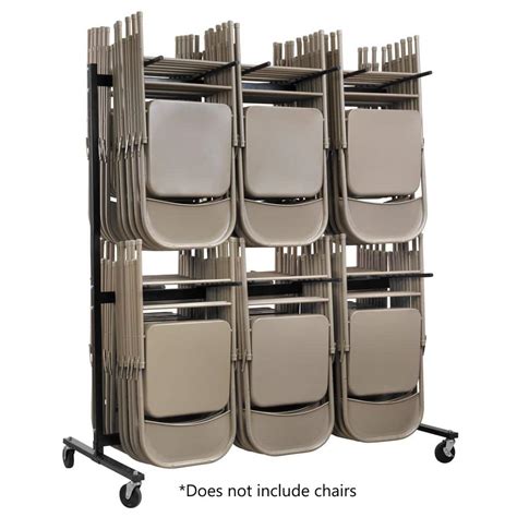 Adiroffice 600 Lbs Capacity 2 Tier Steel Folding Chair Cart 690 03