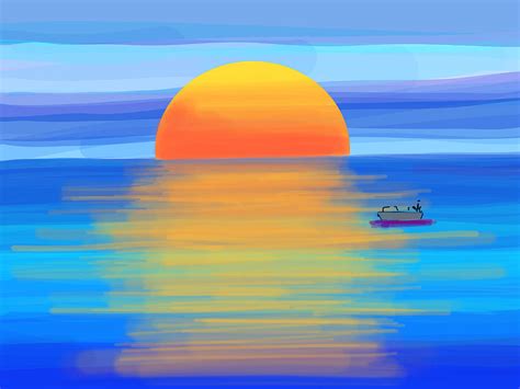 Sunset Drawing By Fayrouz Hassan Pixels