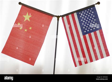 File National Flags Of China And The United States Are Seen In Ji