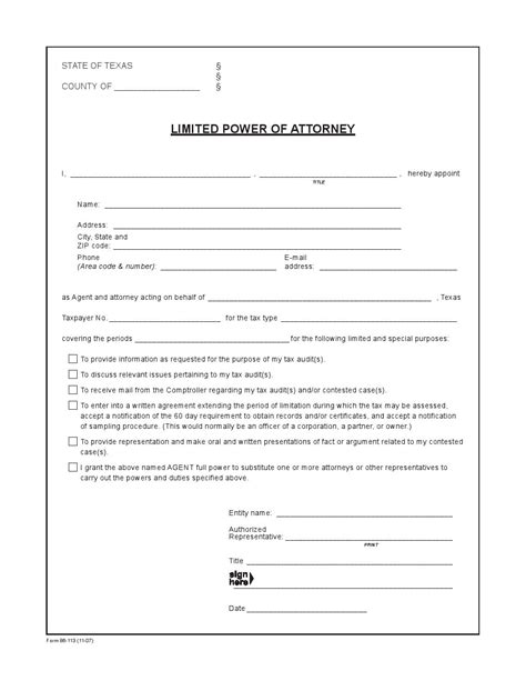 Free Texas Power Of Attorney Forms Adobe Pdf Word