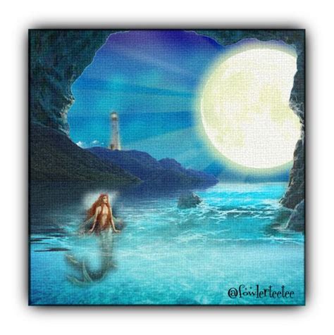 Mermaid In Moonlight Art Moonlight Mermaid