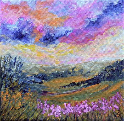 Abstract Landscape Painting Peaceful Painting By Kathy Symonds Fine