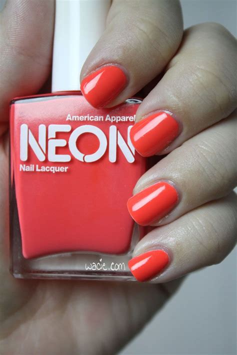 Swatch Of American Apparel S Neon Red Nails Neon Polish American