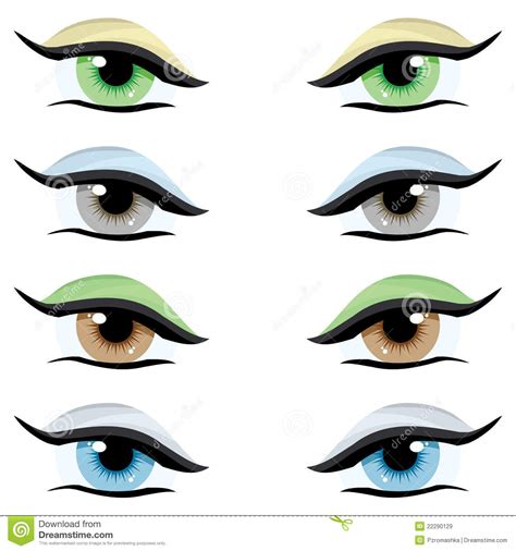 Vector Set Eyes Of Different Colors Stock Vector Illustration Of