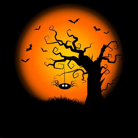 Spooky Halloween Tree Background 236774 Vector Art At Vecteezy