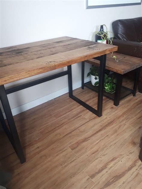 Industrial Style Desk Made From Square Tubing Metal And Spruce Wood