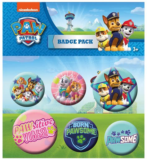 Paw Patrol Set Of 6 Pins Buttons