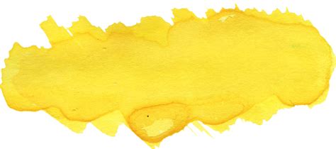 22 Yellow Watercolor Brush Stroke Png Transparent