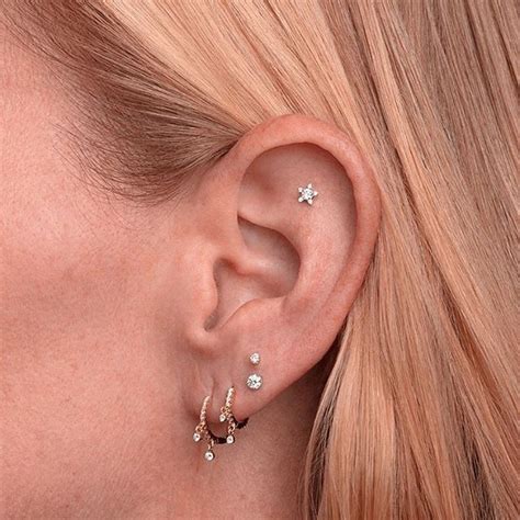 EAR CURATION No Instagram Flat Double Stacked Lobe And Double Lobe Piercings Jewellery By