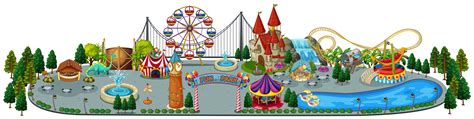 Amusement Park Map Vector Art Icons And Graphics For Free Download