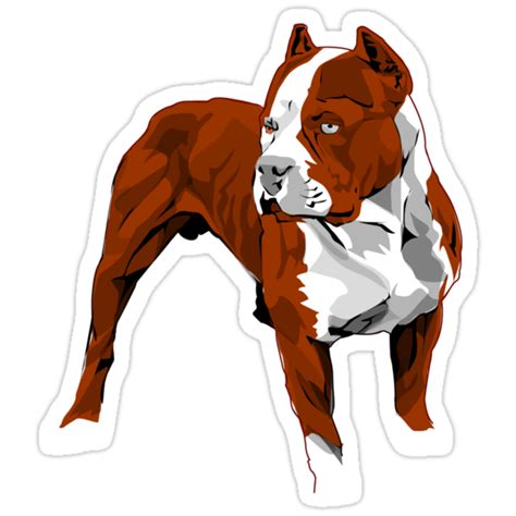 Red Pitbull Vector Design Stickers By Styleuniversal Redbubble