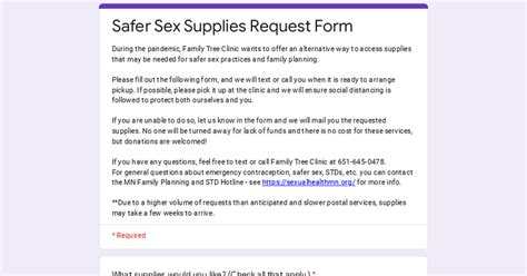Safer Sex Supplies Request Form