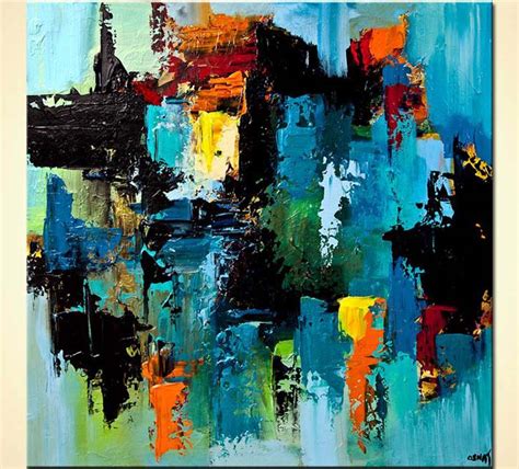 Painting For Sale Colorful Blue Abstract Art Modern