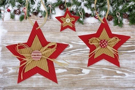 Etoiles De Noël En Carton Ondulé Décoration Du Sapin 10 Doigts