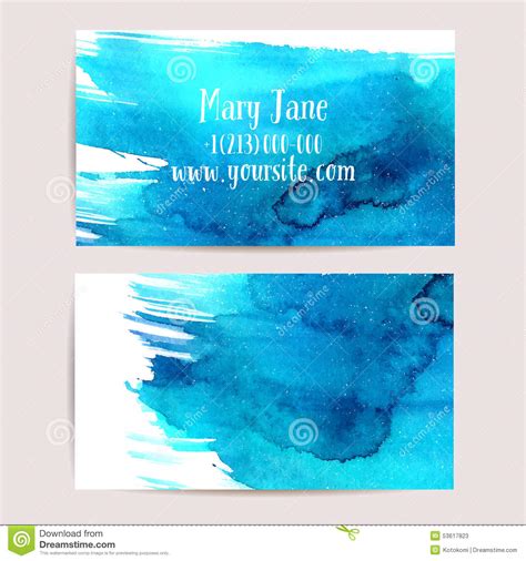 creative business card template  watercolor stock vector image
