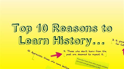 Top 10 Reasons To Learn History Learn History History Learning