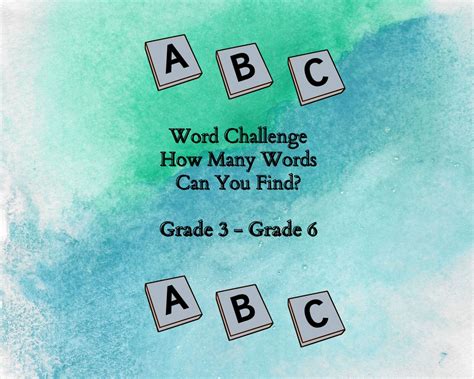 Word Challenge How Many Words Can You Find Worksheets Etsy